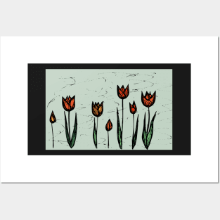 Tulips Sketch Posters and Art